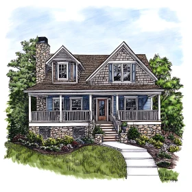 Cozy Cottage Drawing with Detailed Architectural Elements