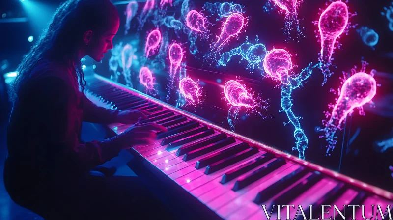 AI ART Surreal Piano Performance with Jellyfish Art