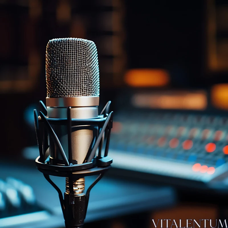 Studio Microphone and Audio Equipment AI Image