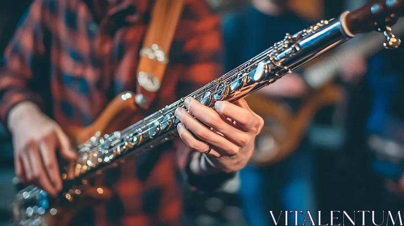 Focused Saxophonist at Live Performance AI Image