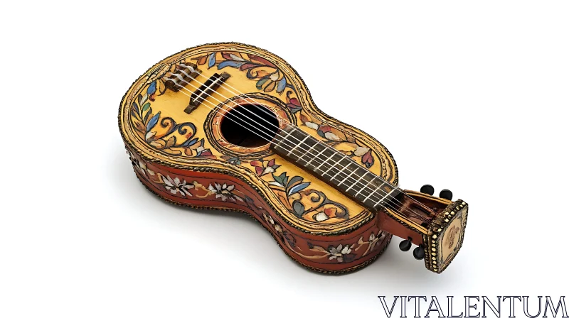 Ornate Floral Pattern Guitar AI Image