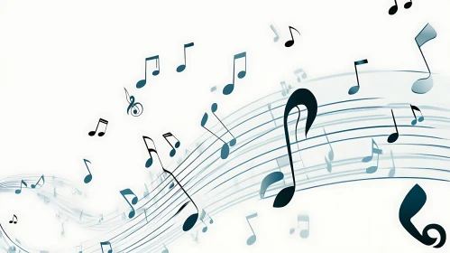 Musical Notes and Staff Artistic Illustration