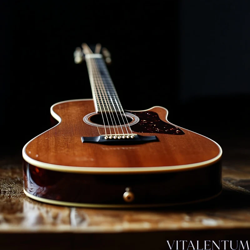 AI ART Intricate Details of an Acoustic Guitar