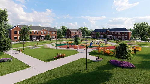 Modern Playground in a Beautiful Community Setting