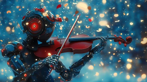 Futuristic Musician: Robot with Violin