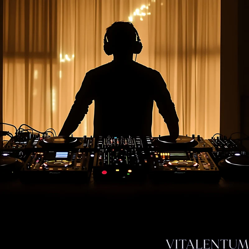 DJ Silhouette in Golden Light