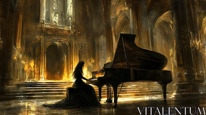 Grandeur of Music in a Cathedral AI Image