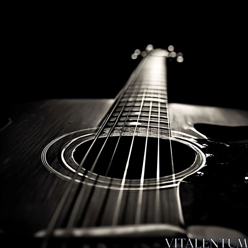 Acoustic Guitar in Close Detail AI Image