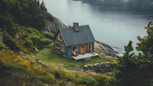 Lakeside Cabin in a Picturesque Forest Setting