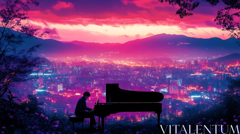 AI ART Twilight Serenade with a City View