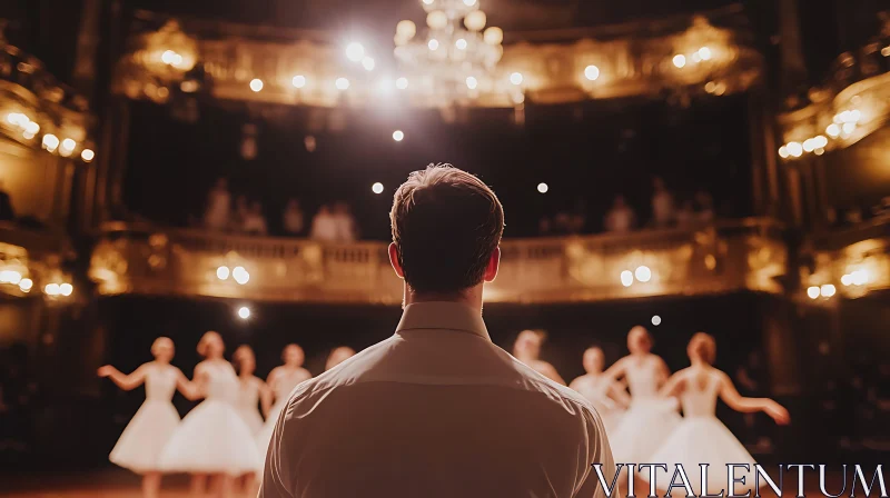 Ballet Performance Viewed from Backstage AI Image