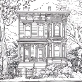 Detailed Victorian House Art