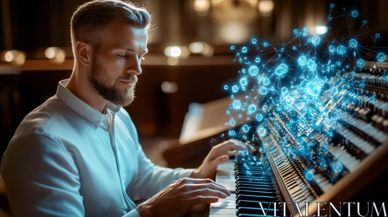 Keyboard Artist Integrating Neural Connections AI Image