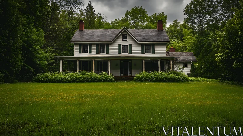 AI ART Vintage House in Dense Green Landscape