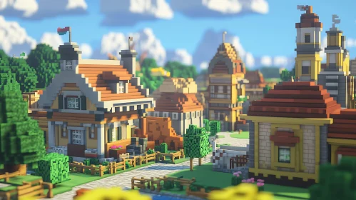 Picturesque Voxel Village