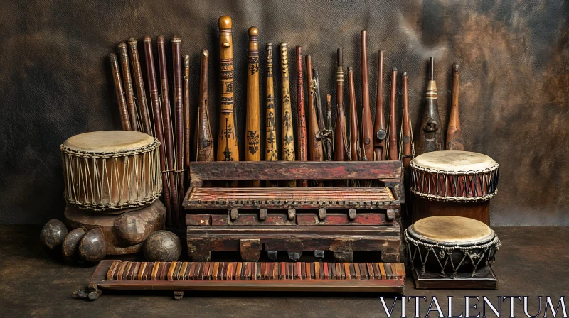 Ethnic Musical Instruments Collection AI Image