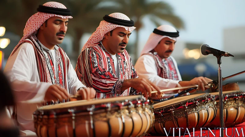 Middle Eastern Drumming AI Image