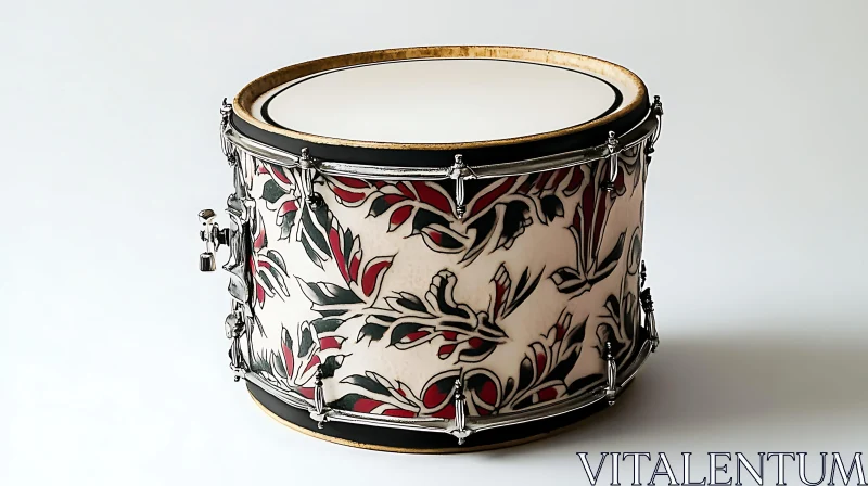 Intricate Floral Pattern on Drum AI Image