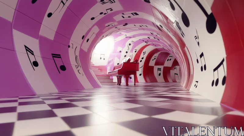 Surreal Music-Themed Interior Design AI Image