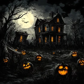 Spooky Halloween Night Scene