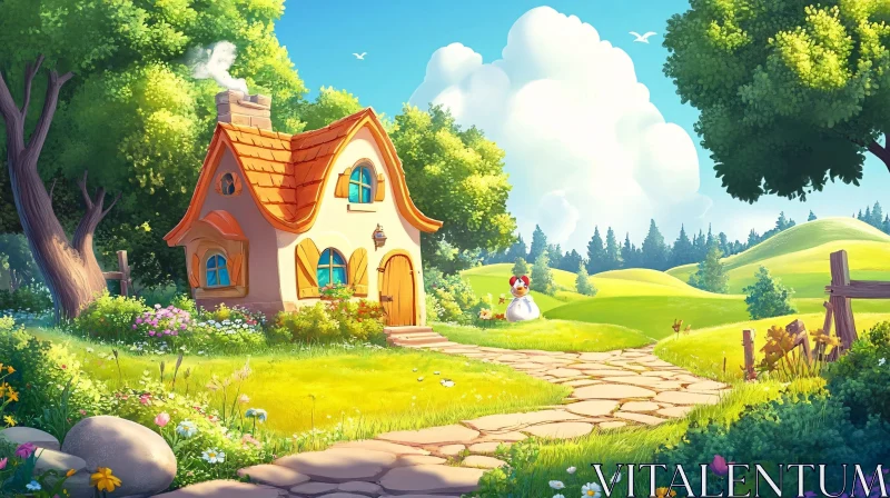 AI ART Enchanting Cottage in a Whimsical Garden