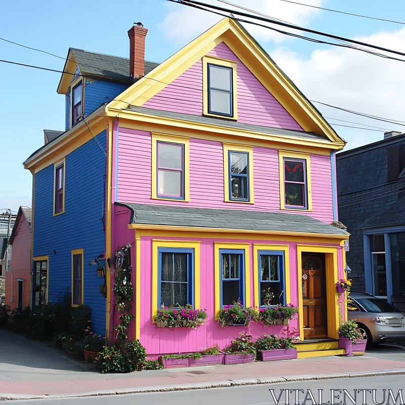 Vibrant Multi-Colored House AI Image