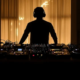 DJ Silhouette in Golden Light