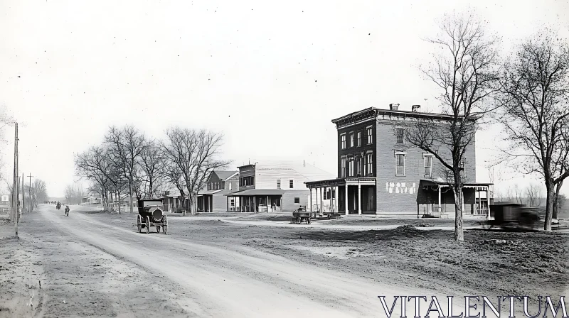 Historic Town Street with Vintage Architecture AI Image