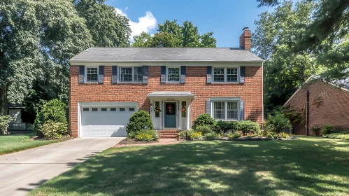 Elegant Suburban Brick Home with Beautiful Landscaping