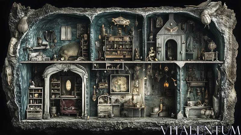 Mystical Antique Room Diorama AI Image