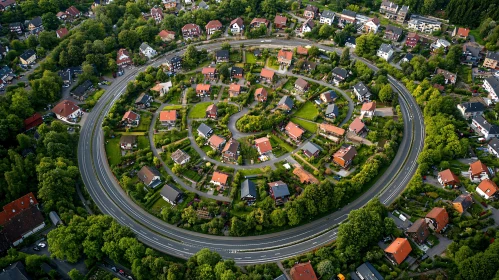 Circular Town Planning Aerial Photography