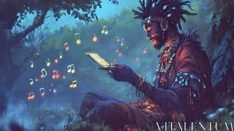 Mystical Shaman in Nature AI Image