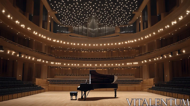 Grand Piano on Concert Hall Stage AI Image