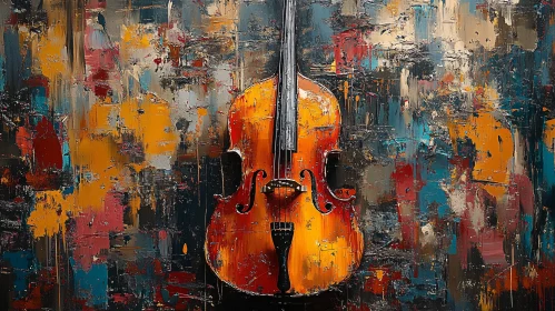 Colorful Abstract Art with Cello