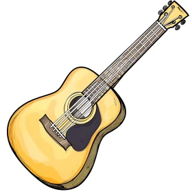 Detailed Acoustic Guitar Illustration