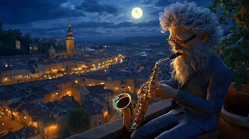 Moonlit Serenade Over the City