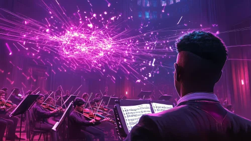 A Conductor Leading an Orchestral Symphony