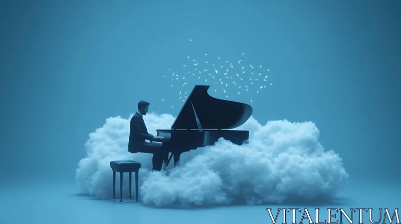 Dreamlike Piano Concert in the Sky AI Image