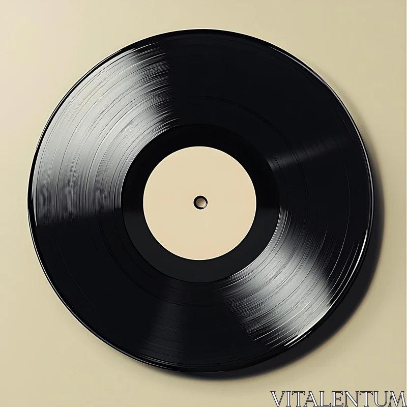 Vintage Analog Record on Minimalistic Background AI Image