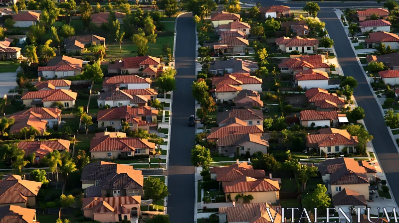 Suburban Housing from Above AI Image