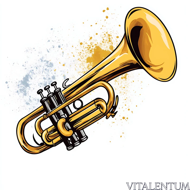 Brass Trumpet Artwork AI Image