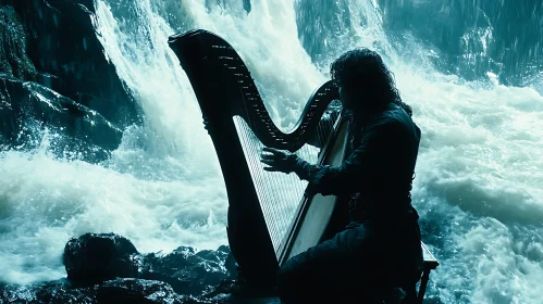 Mystical Harpist in Nature