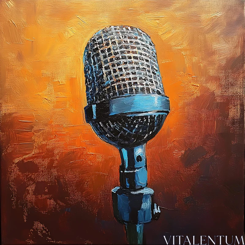 AI ART Vintage Microphone Painting