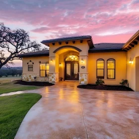 Modern Luxury Home at Dusk