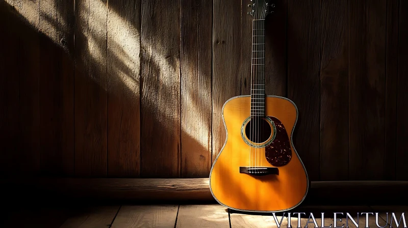 Tranquil Acoustic Guitar Scene AI Image