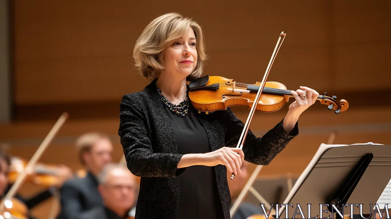 Elegant Woman Violinist in Concert AI Image