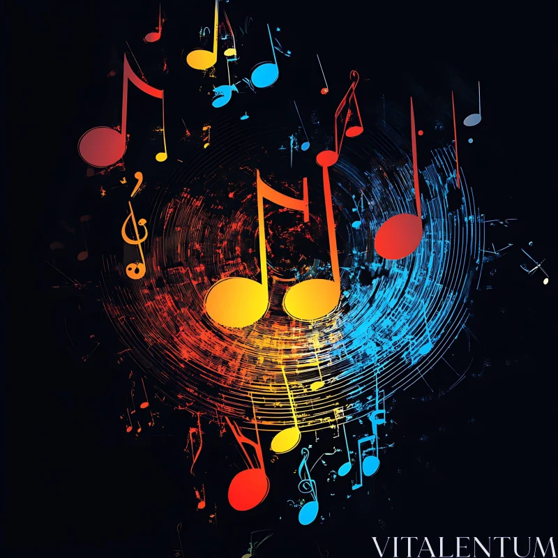 Vibrant Musical Harmony Abstract Artwork AI Image