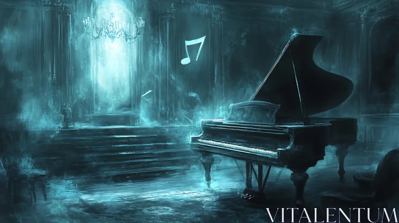 Haunted Piano Room AI Image