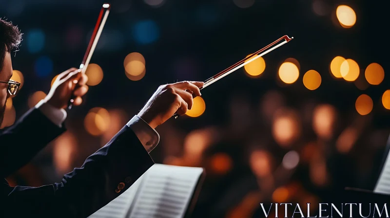 Maestro in Action: Conducting an Orchestra AI Image