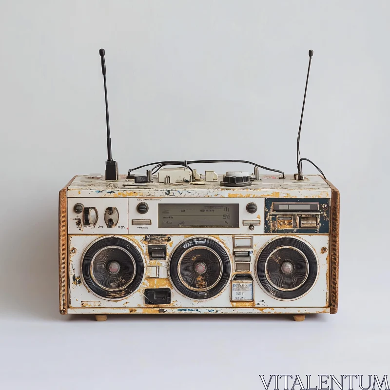 Classic Old-School Boombox with Speakers AI Image